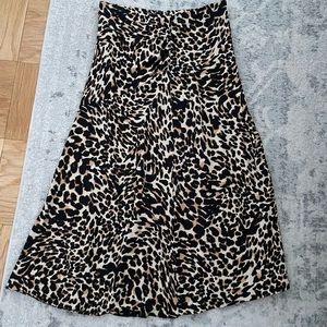 Zara Leopard Midi Skirt, Size M